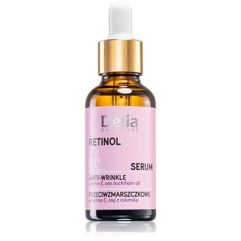 Delia Cosmetics Retinol serum proti gubam za obraz vrat in dekolte 30 ml