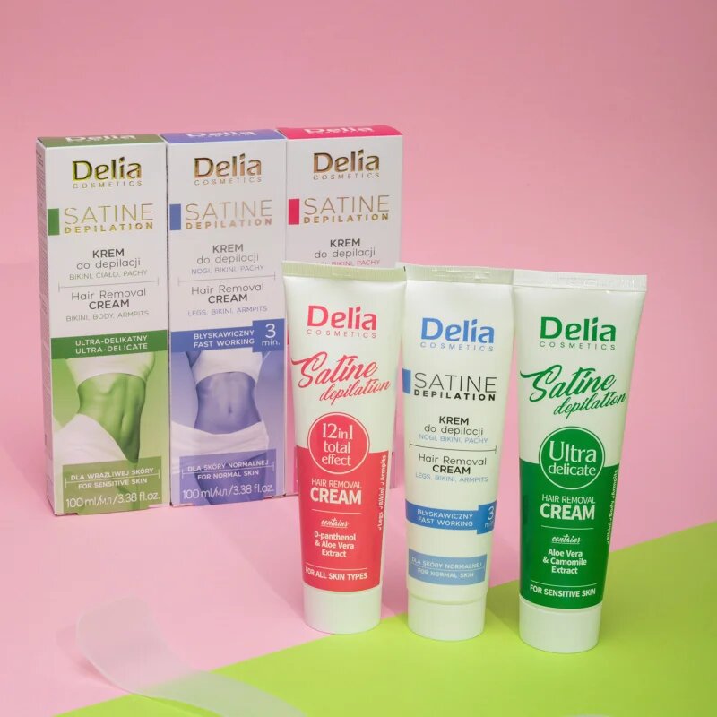 Delia Cosmetics Satine Depilation 12in1 Total Effect depilacijska krema za vse tipe kože 100 ml