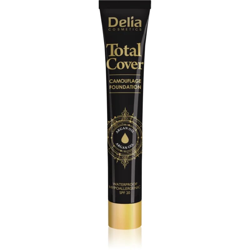 Delia Cosmetics Total Cover vodoodporni tekoči puder SPF 20 odtenek 56 Tan 25 g