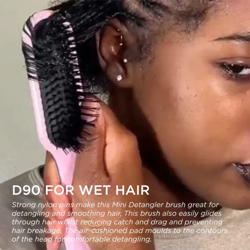 Denman Detangling D90 The Mini Detangler krtača za lažje razčesavanje las Pink Crush 1 kos