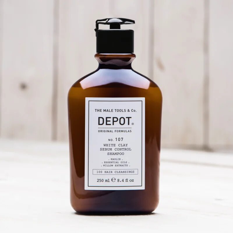 Depot 100 HAIR CLEANSING NO. 107 WHITE CLAY SEBUM SHAMPOO čistilni šampon za mastne lase in lasišče 250 ml