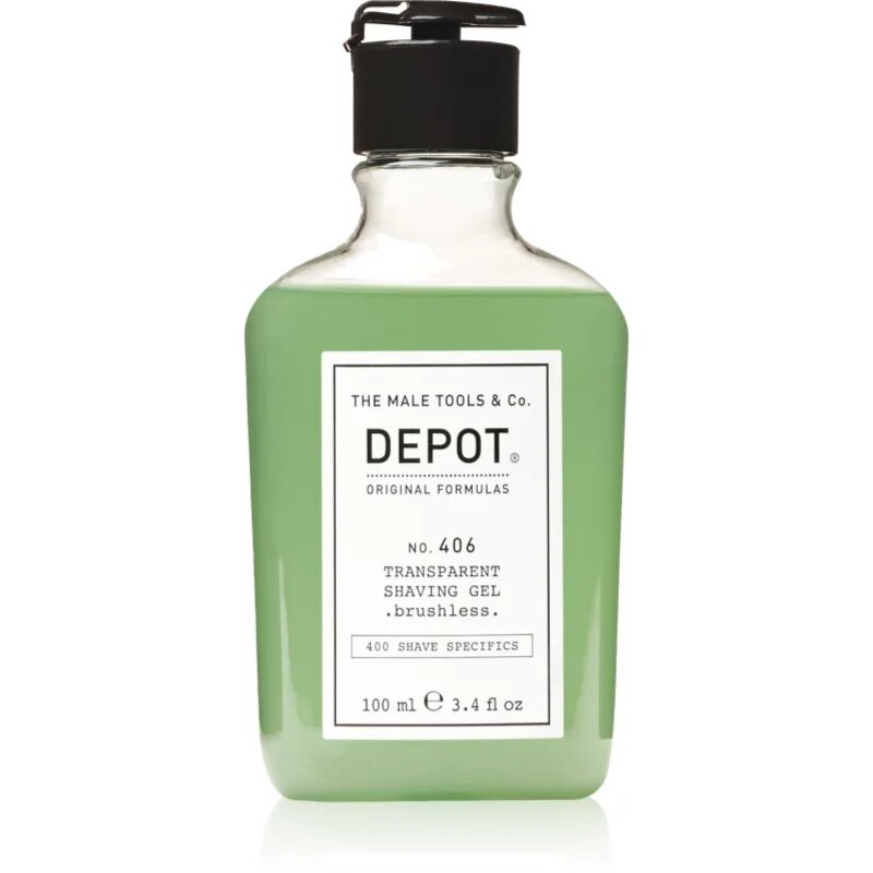 Depot 400 SHAVE SPECIFICS NO. 406 TRANSPARENT SHAVING GEL .brushless. gel za britje brushless 100 ml