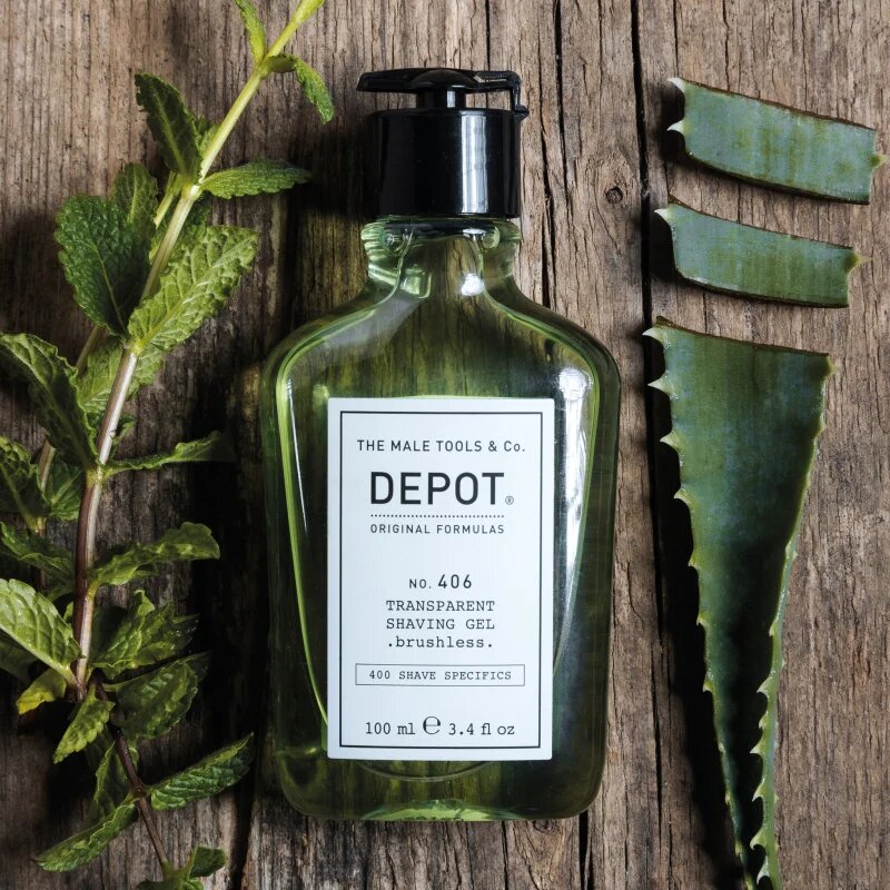 Depot 400 SHAVE SPECIFICS NO. 406 TRANSPARENT SHAVING GEL .brushless. gel za britje brushless 100 ml