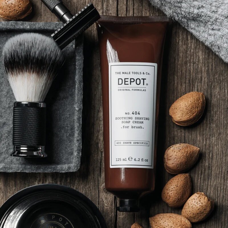 Depot 400 SHAVE SPECIFICS O. 404 SOOTHING SHAVING SOAP CREAM .for brush. pomirjujoča krema za britje for brush 125 ml