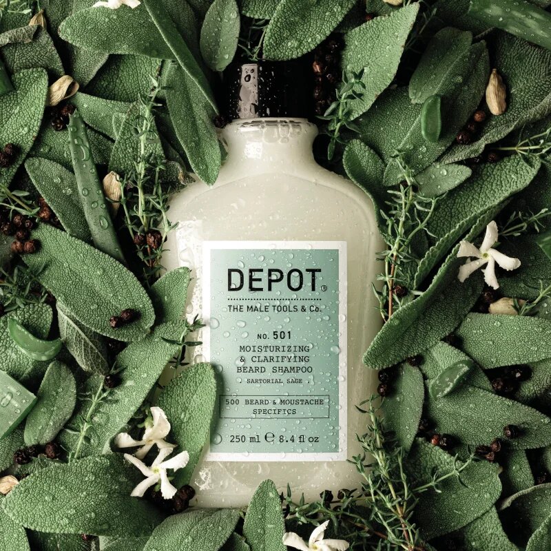 Depot 500 BEARD & MOUSTACHE SPECIFICS NO. 501 MOISTURIZING & CLARIFYING BEARD SHAMPOO vlažilni šampon za brado 250 ml