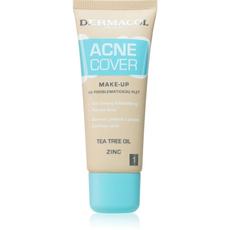 Dermacol Acne Cover pomirjajoči tekoči puder s Tea Tree olji odtenek No.1 30 ml