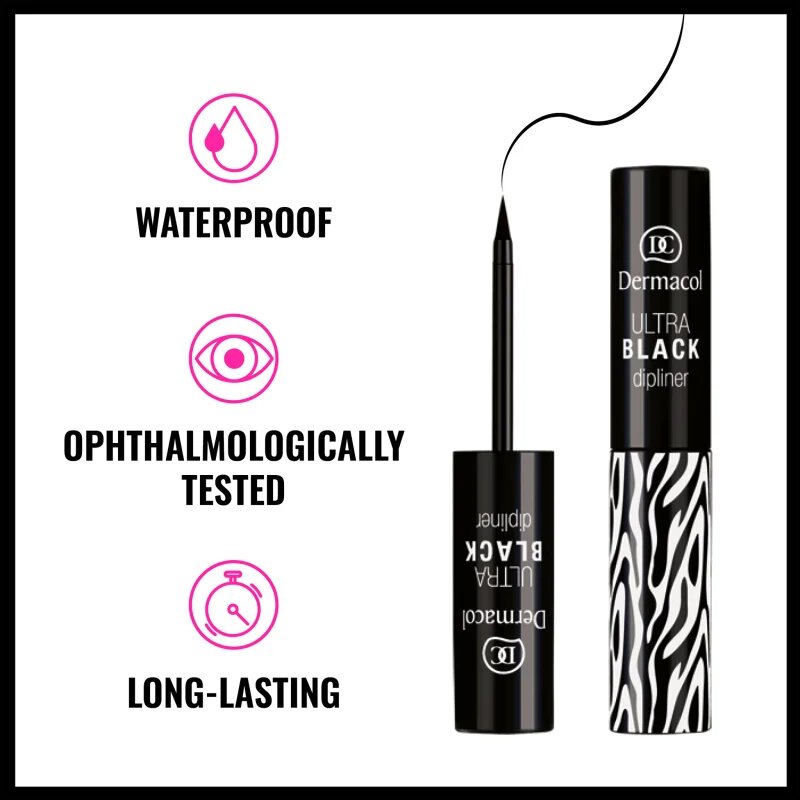 Dermacol Black Sensation Ultra Black tekoče črtalo za oči odtenek Black 2.8 ml