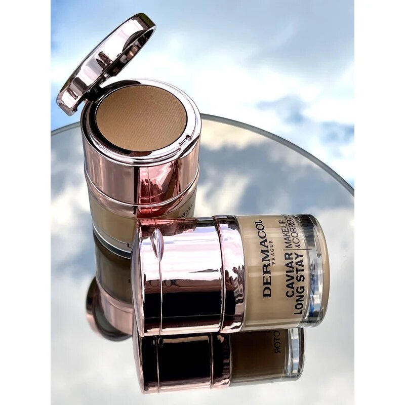 Dermacol Caviar Long Stay dolgoobstojni tekoči puder z izvlečki kaviarja in izpopolnjevalni korektor odtenek 1 Pale 30 ml