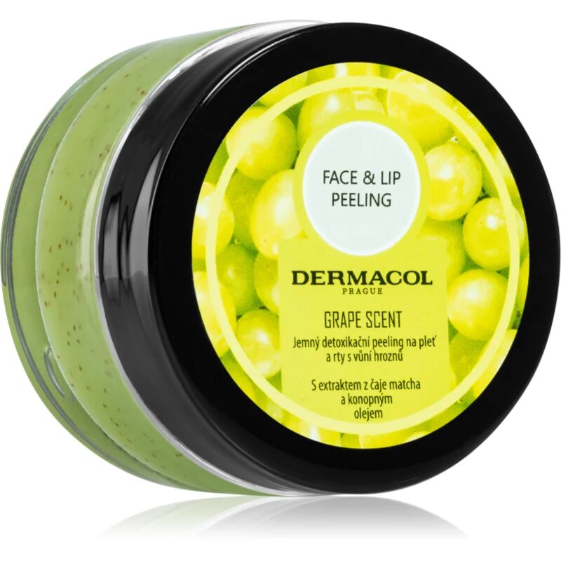 Dermacol Face & Lip Peeling Grape globinsko čistilni piling za ustnice in lica 50 ml