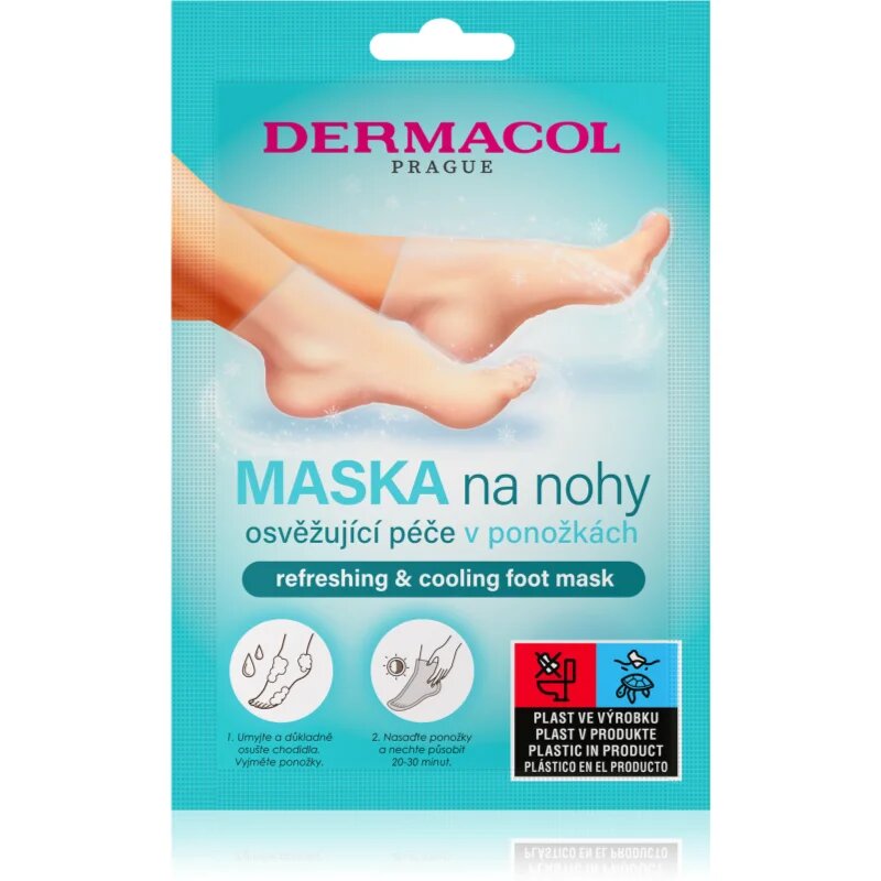 Dermacol Foot Mask Refreshing & Cooling regeneracijska maska za stopala v obliki nogavic z osvežujočim učinkom 1 par