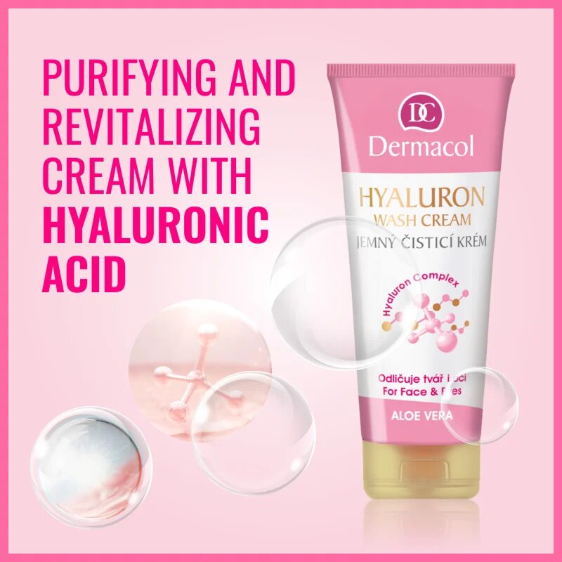 Dermacol Hyaluron nežna čistilna krema za obraz in oči 100 ml