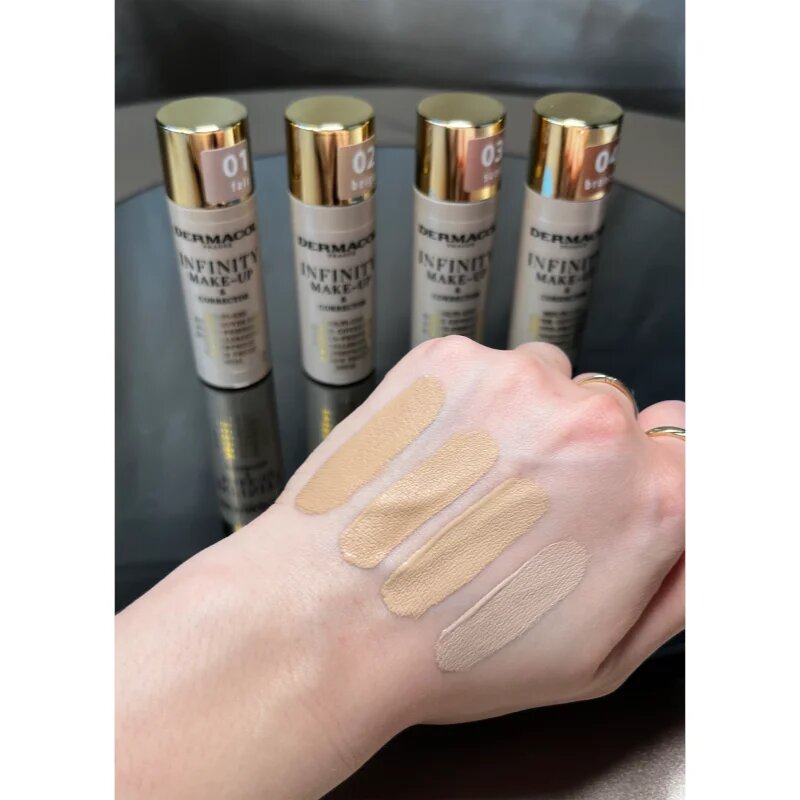 Dermacol Infinity visoko prekrivni tekoči puder SPF 15 odtenek 04 Bronze 20 g