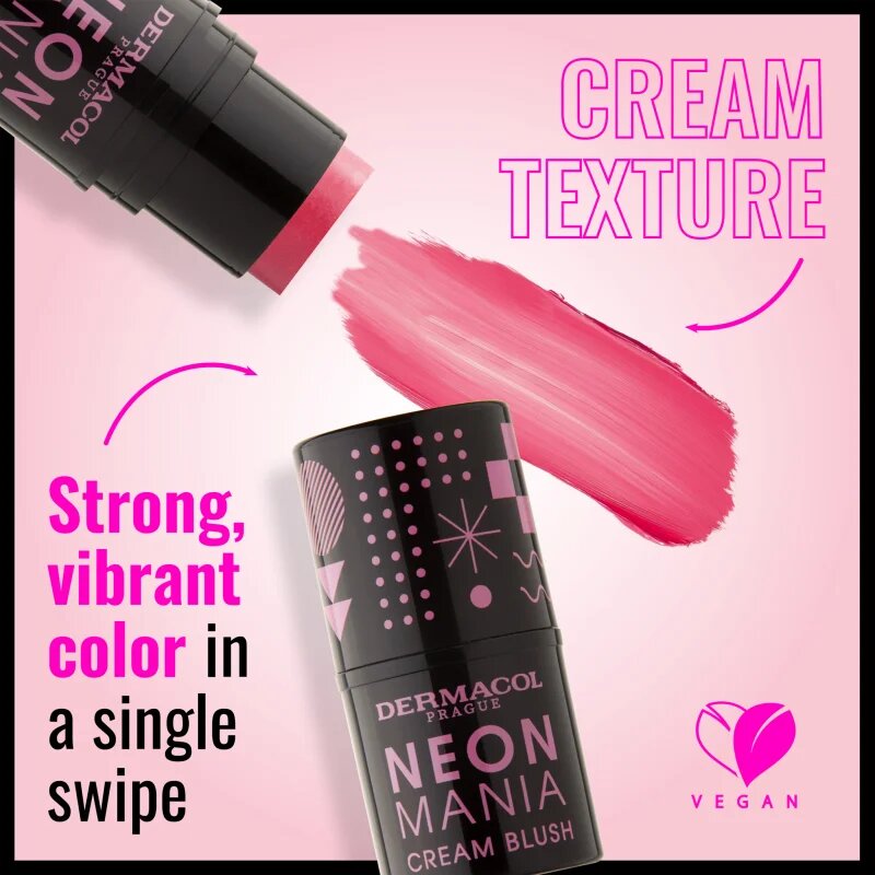 Dermacol Neon Mania kremasto rdečilo odtenek 3 Nude 5.2 g