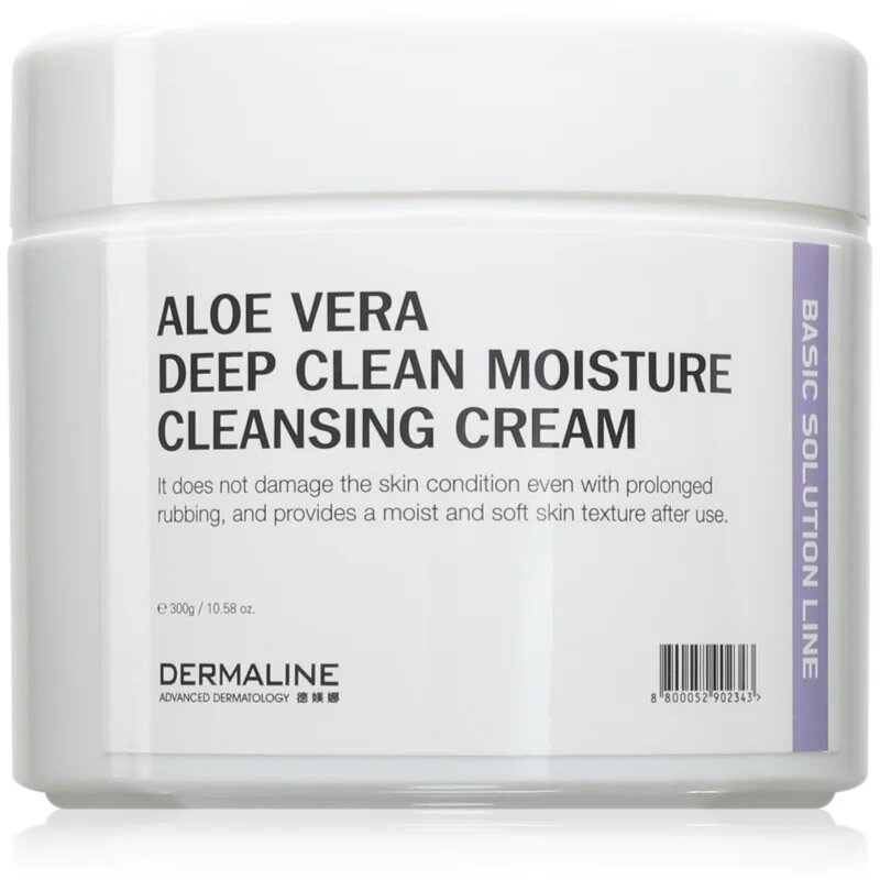 Dermaline Basic Solution Line Aloe Vera Deep Clean Moisture Cleansing Cream globinsko čistilna krema z aloe vero za občutljivo kožo 300 ml