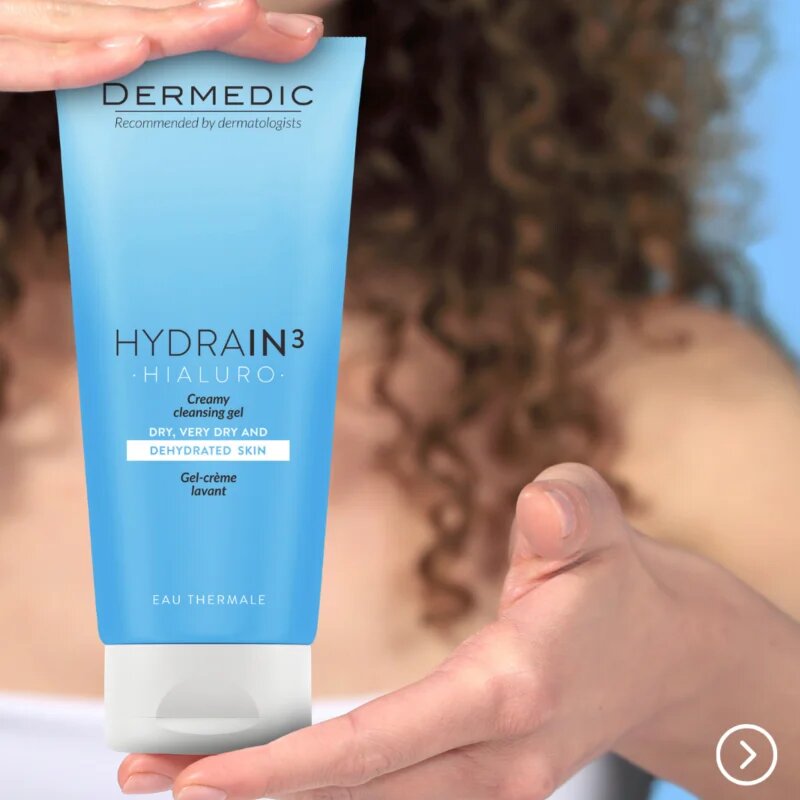 Dermedic Hydrain3 Hialuro kremasti čistilni gel za dehidrirano suho kožo 200 ml