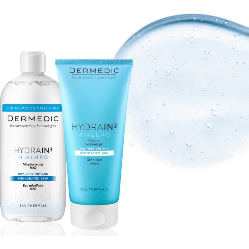 Dermedic Hydrain3 Hialuro kremasti čistilni gel za dehidrirano suho kožo 200 ml