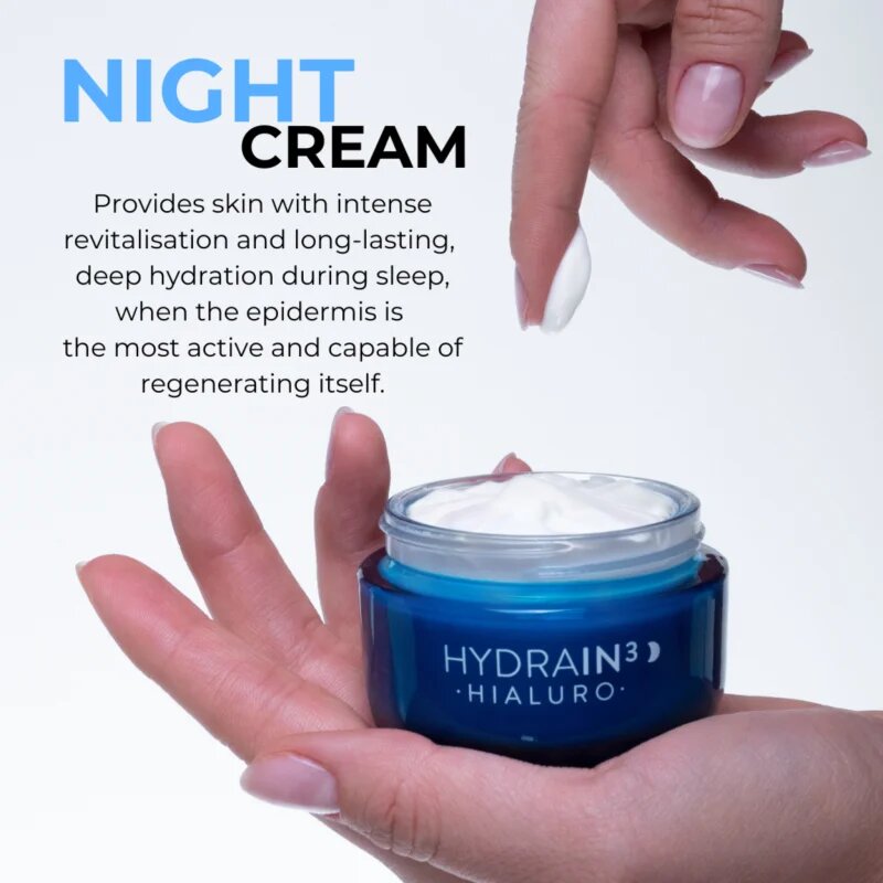 Dermedic Hydrain3 Hialuro pomlajevalna nočna krema proti gubam 50 ml