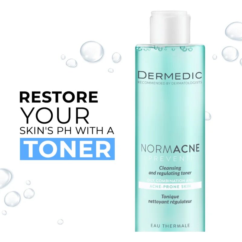 Dermedic Normacne Preventi pomirjajoči čistilni tonik za mastno in mešano kožo 200 ml