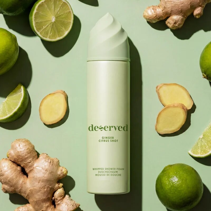 DESERVED Whipped Shower Foam Ginger Citrus Shot pena za prhanje za telo 250 ml
