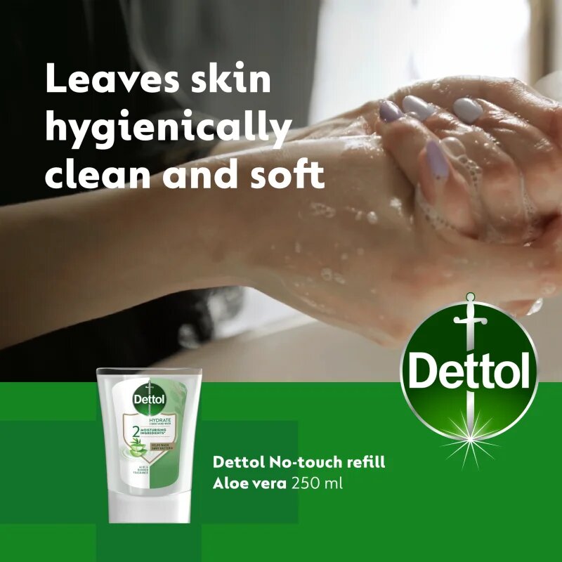 Dettol Hydrate Liquid Hand Wash polnilo za brezstični dozirnik mila Aloe Vera 250 ml