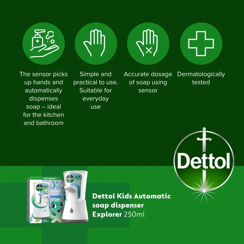 Dettol Kids No-Touch brezstični dozirnik mila 250 ml