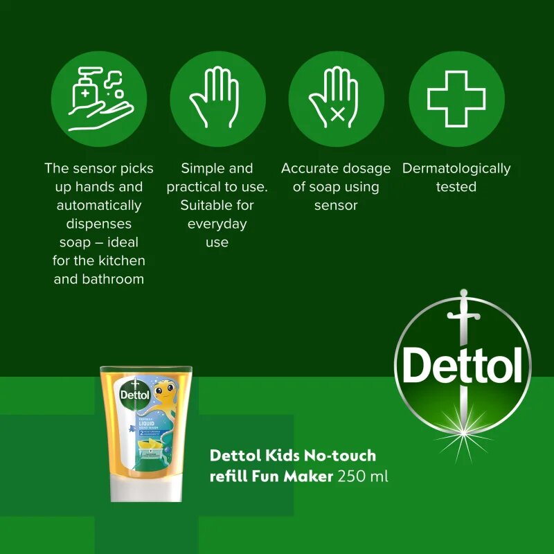 Dettol Soft on Skin Kids Fun Maker polnilo za brezstični dozirnik mila 250 ml