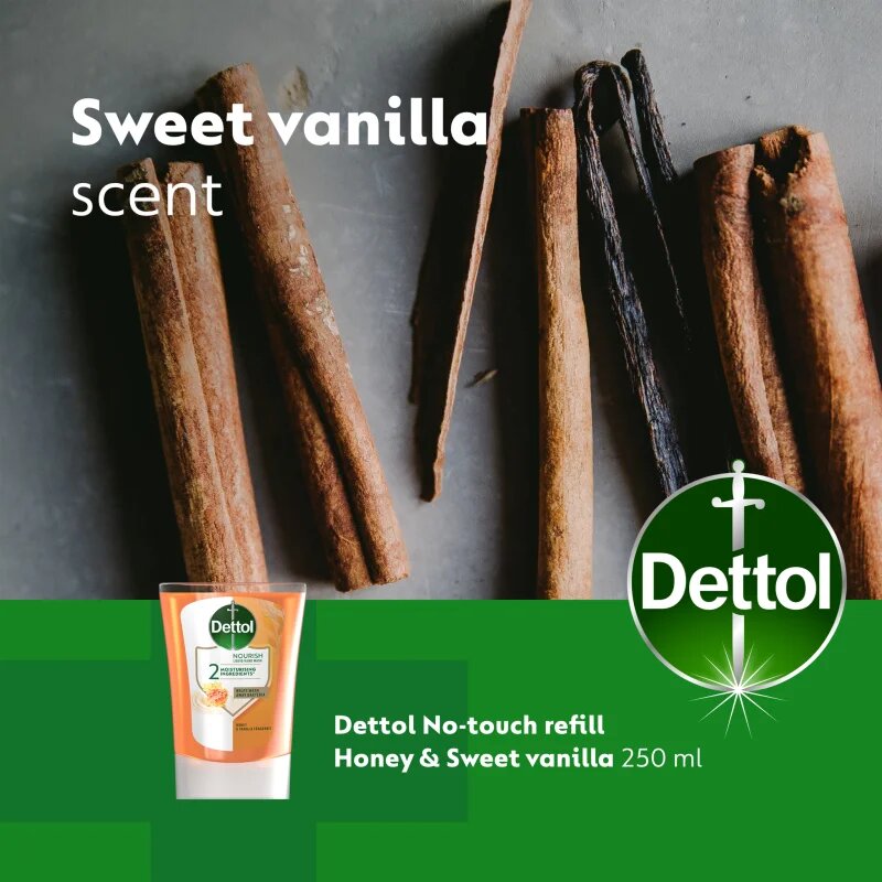 Dettol Soft on Skin Kids No-Touch Refill polnilo za brezstični dozirnik mila Honey & Vanilla 250 ml
