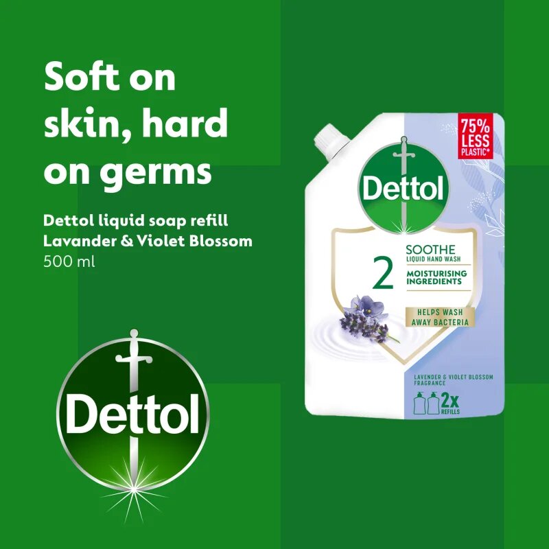 Dettol Soft on Skin Lavender tekoče milo nadomestno polnilo 500 ml