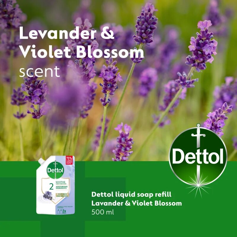 Dettol Soft on Skin Lavender tekoče milo nadomestno polnilo 500 ml