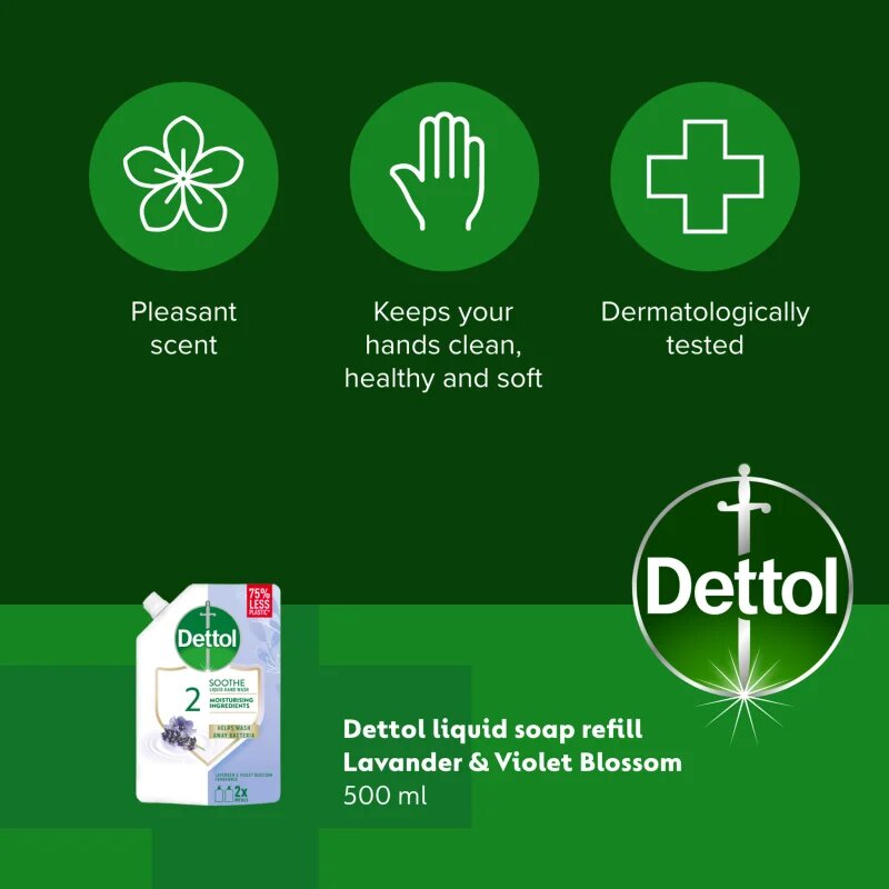 Dettol Soft on Skin Lavender tekoče milo nadomestno polnilo 500 ml