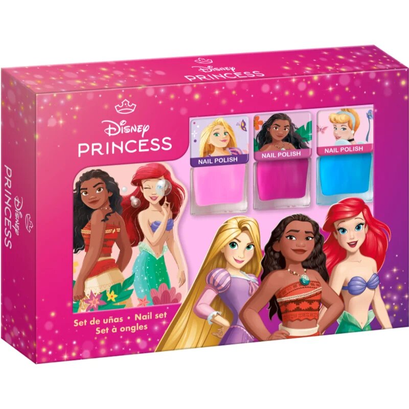 Disney Princess Nail Set set lakov za nohte za otroke 3y+ Pink Blue Pink 3x4.5 ml