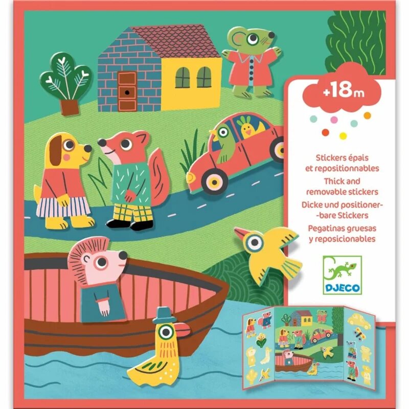 DJECO Thick Removable Stickers Animals nalepke 12m+ 1 kos