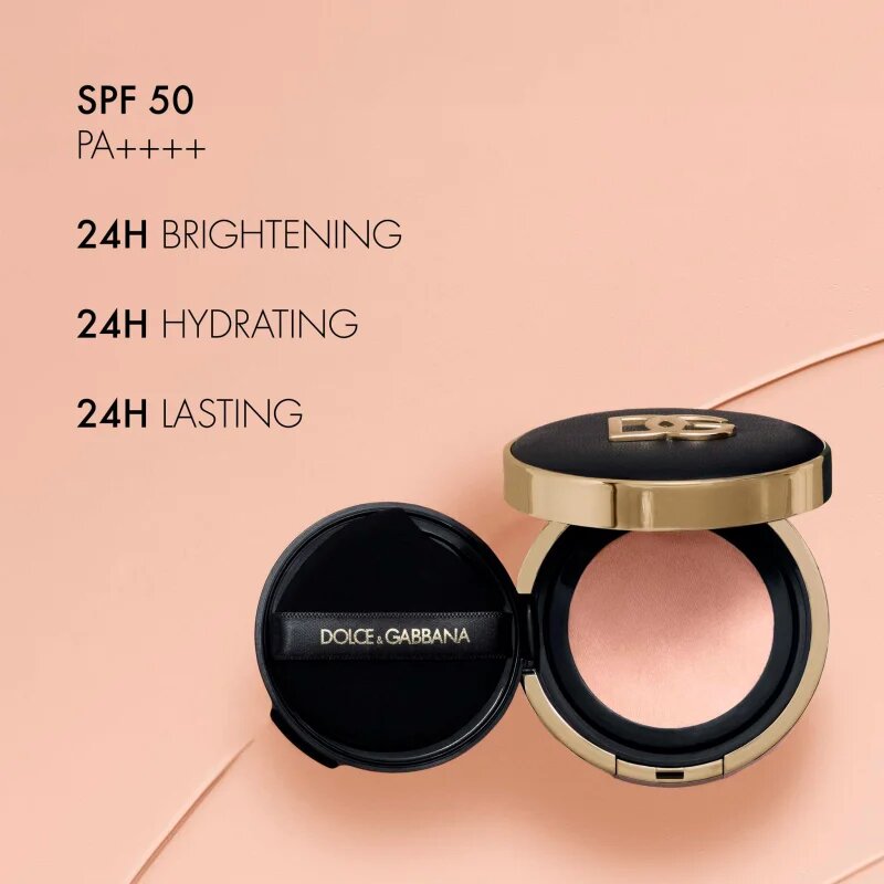 Dolce&Gabbana Fresh Rose Glow Cushion posvetlitveni in vlažilni tekoči puder SPF 50+ odtenek 5W 15 g