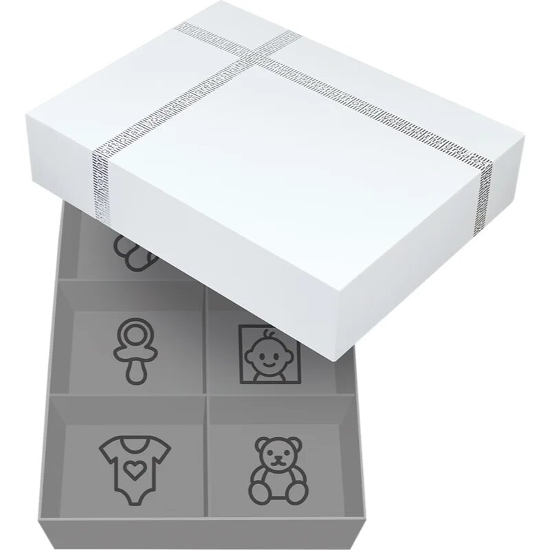 Dooky Luxury Memory Box Double Frame Handprint set za odtis dojenčkovih dlani in stopal 1 kos