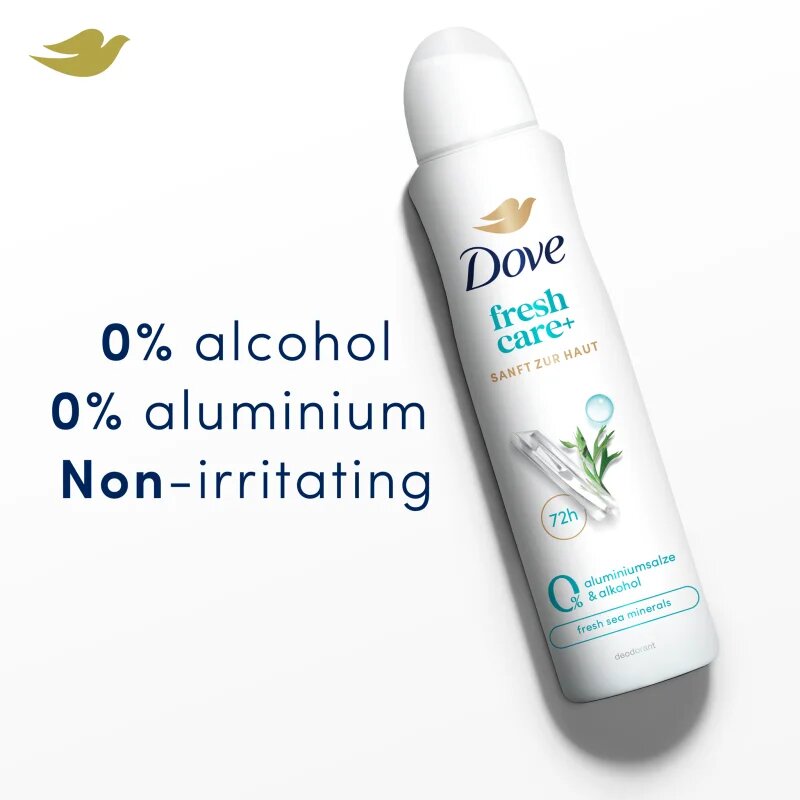 Dove 0% ALU Sea Minerals antiperspirant v pršilu brez aluminija 150 ml
