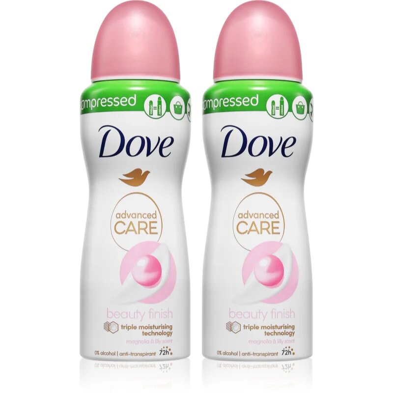 Dove Advanced Care Beauty Finish antiperspirant pršilo 2x100 ml