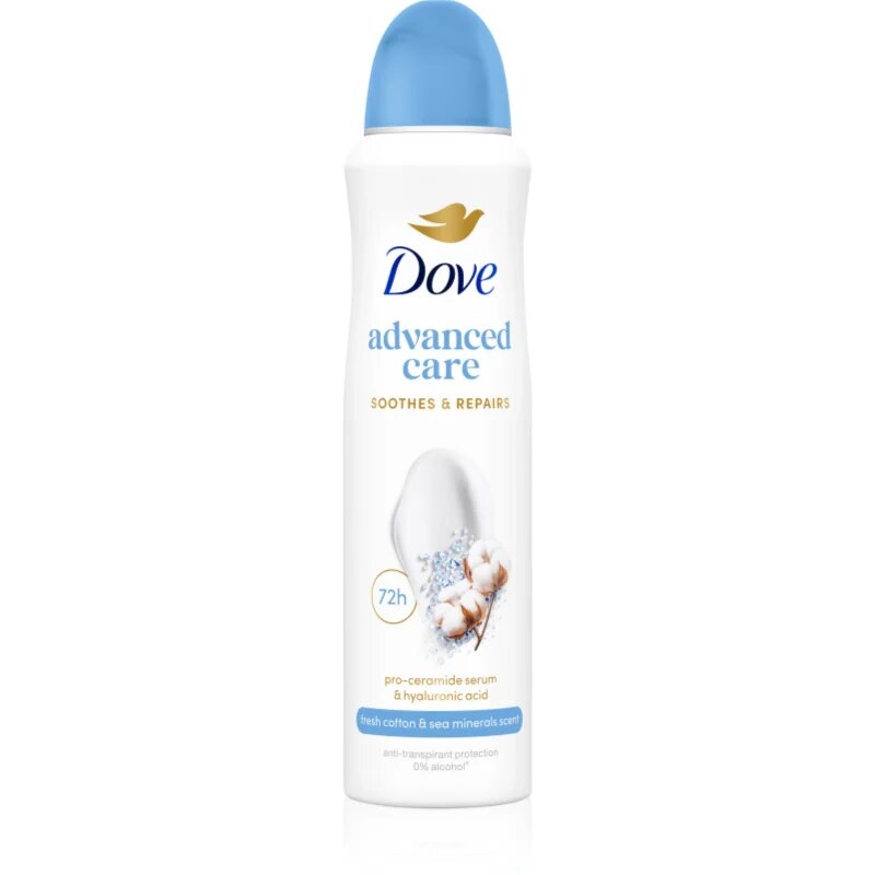 Dove Advanced Care Fresh Cotton and Sea Minerals antiperspirant pršilo 150 ml