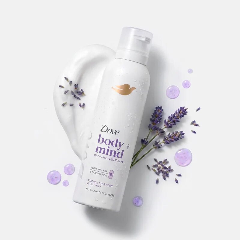 Dove French Lavender & Oat Milk pena za prhanje 200 ml