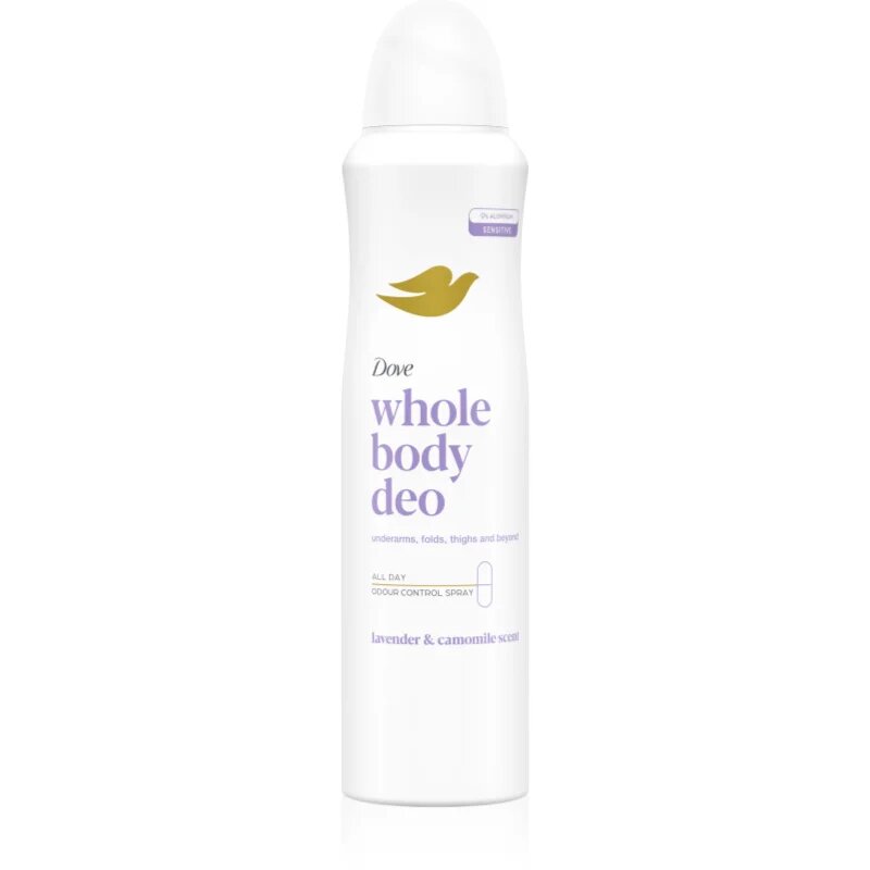 Dove Lavender & Chamomile deodorant v pršilu za telo 150 ml