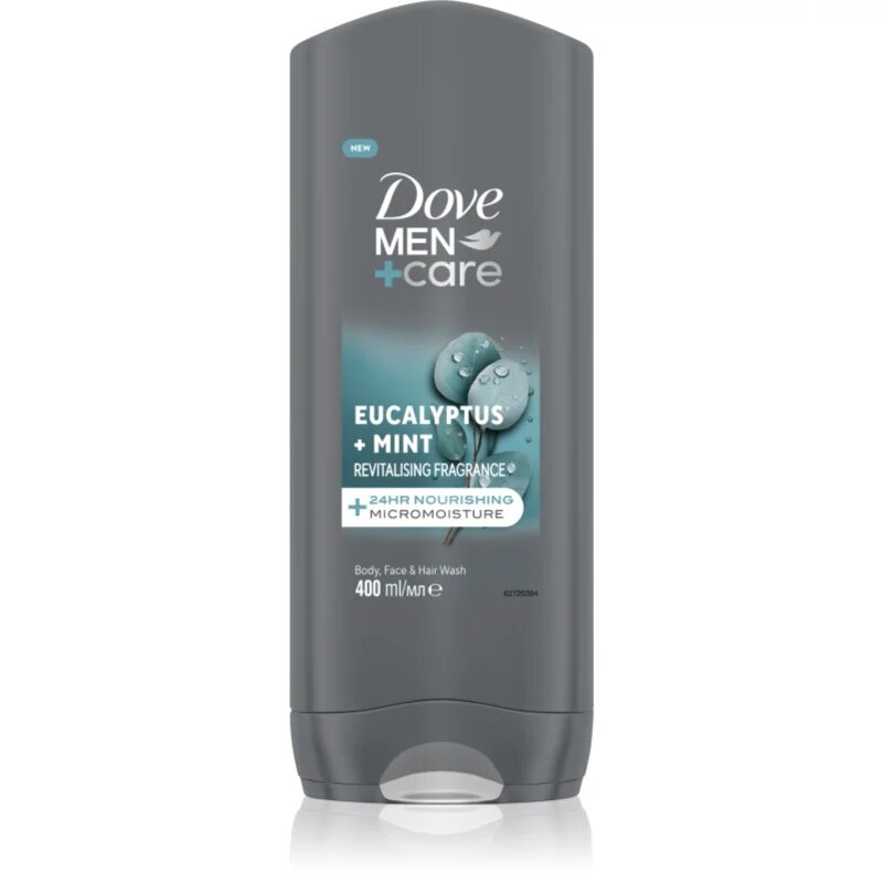 Dove Men+Care Advanced gel za prhanje za obraz telo in lase za moške Eucalyptus & Mint 400 ml