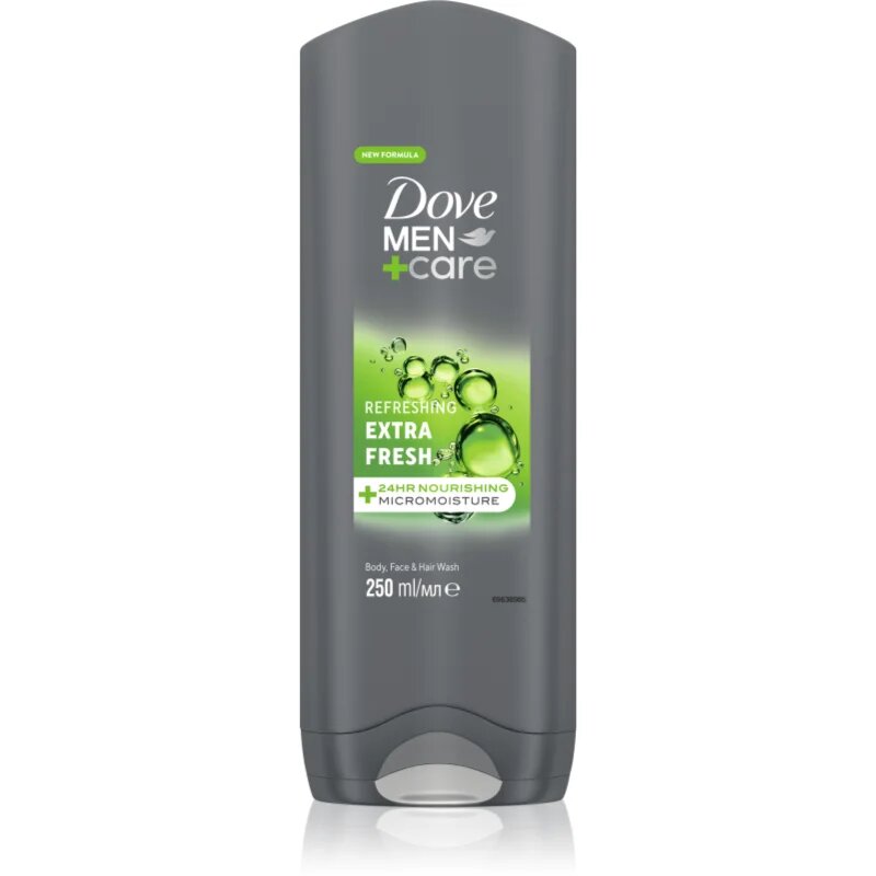 Dove Men+Care Extra Fresh gel za prhanje za telo in obraz 250 ml