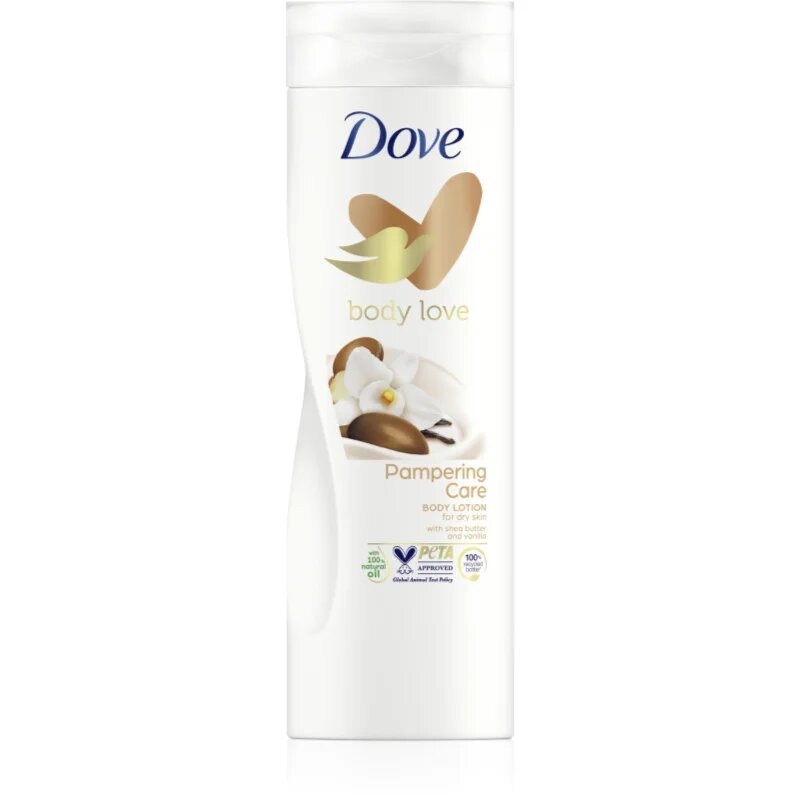 Dove Purely Pampering Shea Butter hranilni losjon za telo karitejevo maslo in vanilija 400 ml