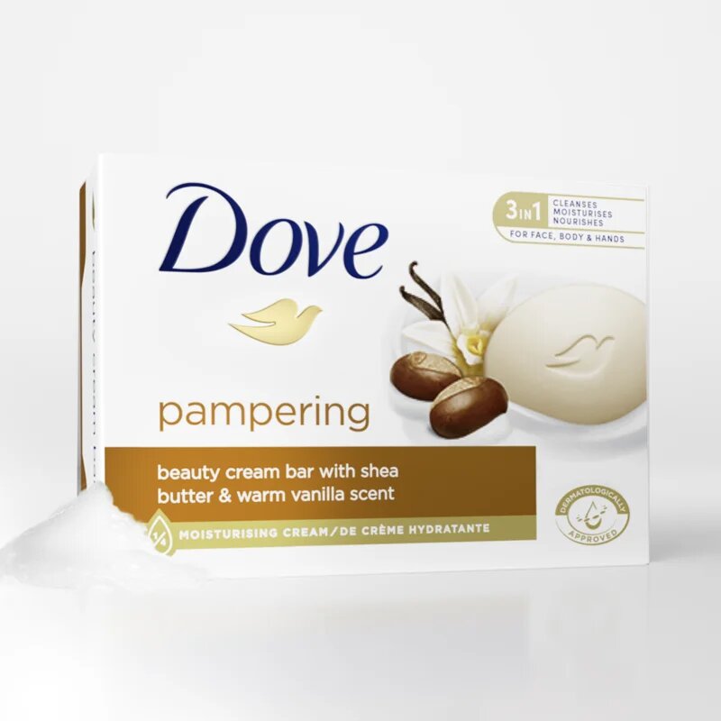 Dove Purely Pampering Shea Butter & Vanilla kremasta tableta za umivanje 90 g