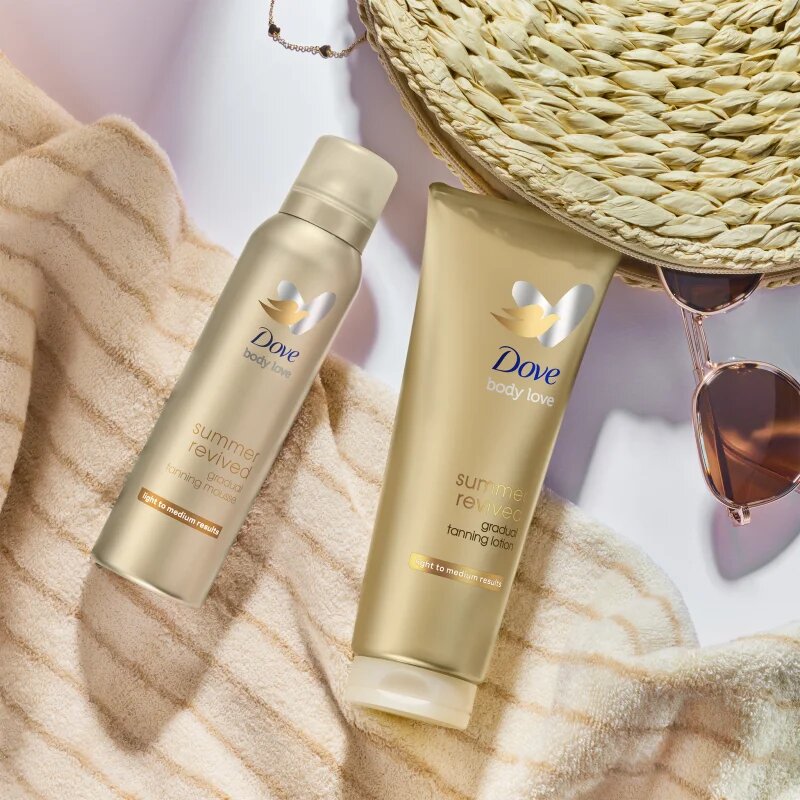 Dove Sunless Tan samoporjavitveni losjon za telo odtenek Fair to Medium 200 ml