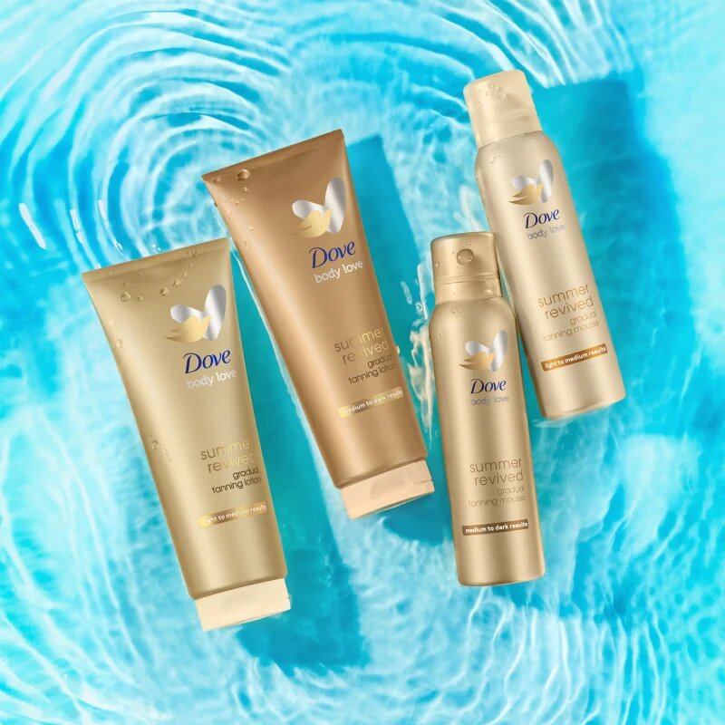 Dove Sunless Tan samoporjavitveni losjon za telo odtenek Fair to Medium 200 ml