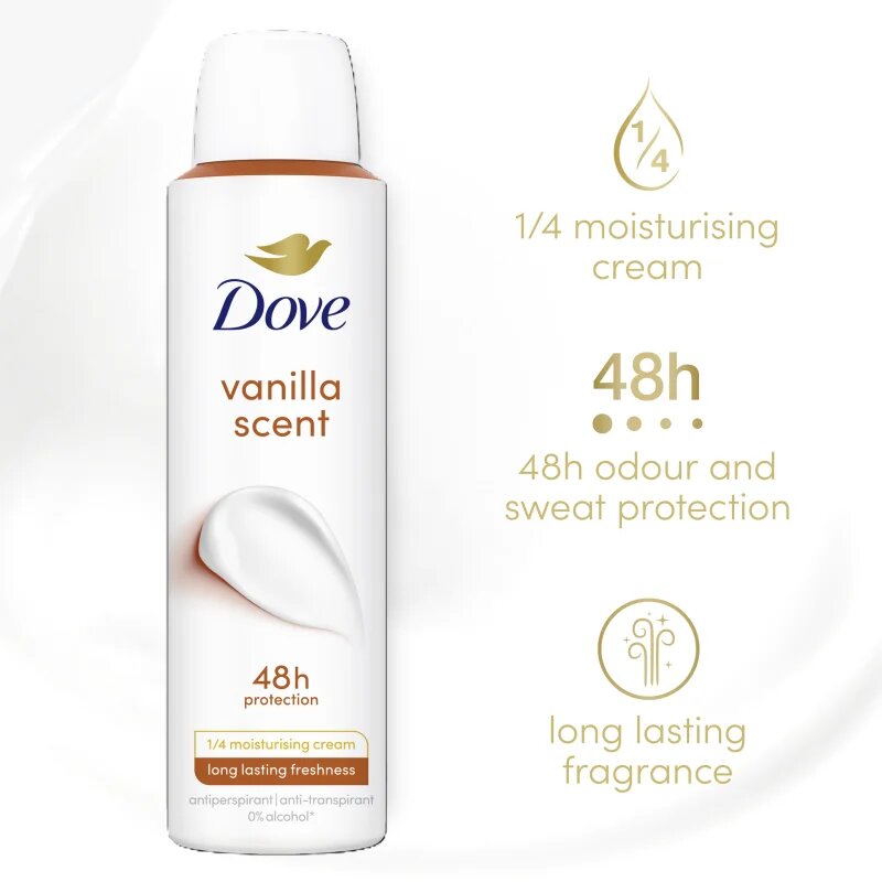 Dove Vanilla Scent antiperspirant pršilo 150 ml