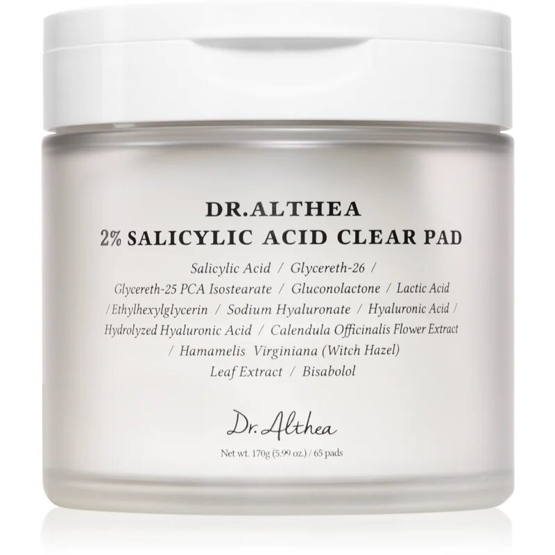 Dr. Althea 2% Salicylic Acid Clear Pad eksfoliacijske čistilne blazinice s salicilno kislino 65 kos