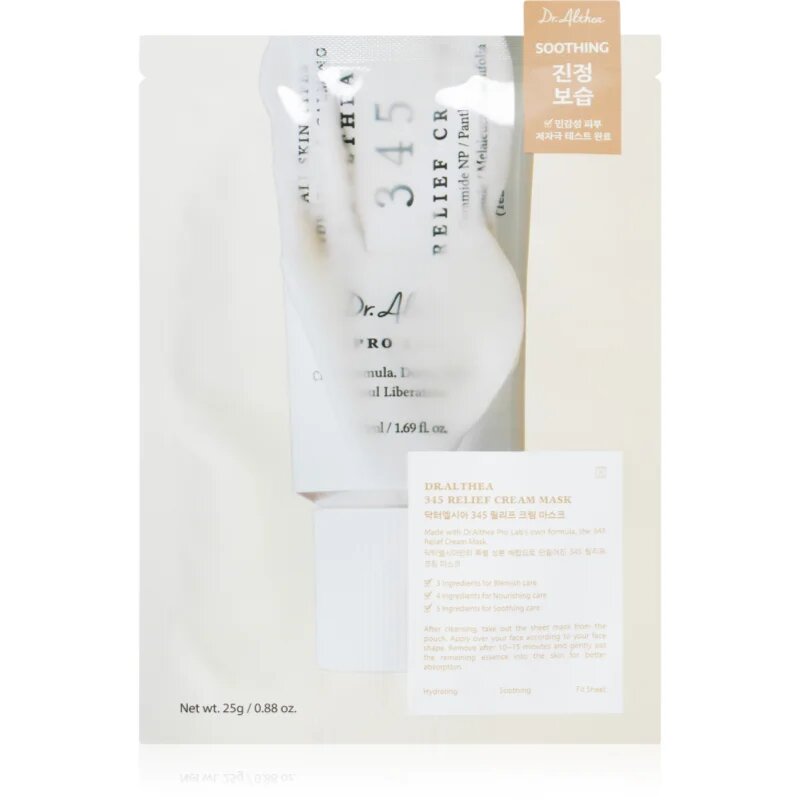 Dr. Althea 345 Relief Cream Mask pomirjevalna tekstilna maska 25 g