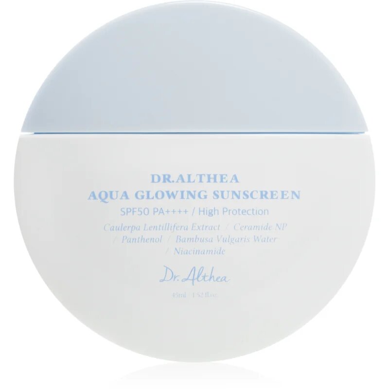 Dr. Althea Aqua Glowing Sunscreen zaščitna krema za obraz za intenzivno vlažnost SPF 50+ 45 ml