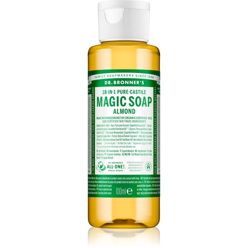 Dr. Bronner’s Almond tekoče univerzalno milo 100 ml